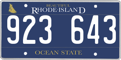 RI license plate 923643