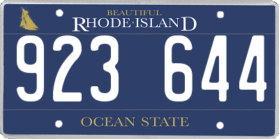 RI license plate 923644