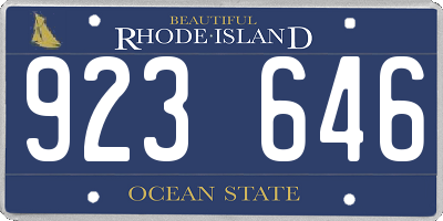 RI license plate 923646