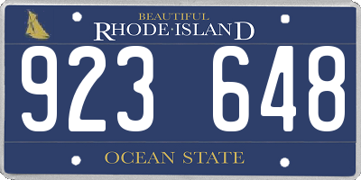 RI license plate 923648