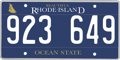 RI license plate 923649