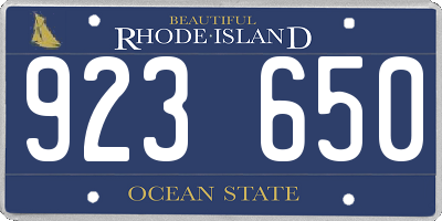 RI license plate 923650
