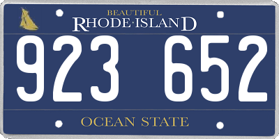 RI license plate 923652