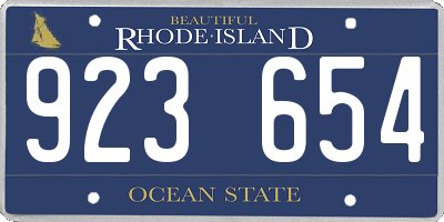 RI license plate 923654