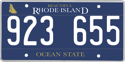 RI license plate 923655