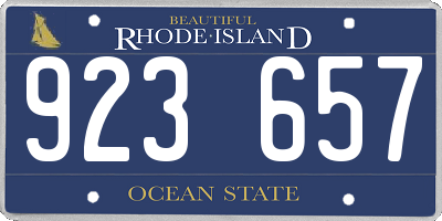RI license plate 923657
