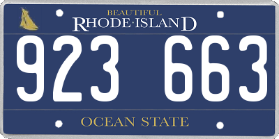 RI license plate 923663