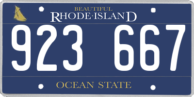 RI license plate 923667