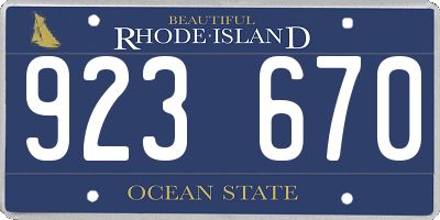 RI license plate 923670