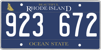 RI license plate 923672