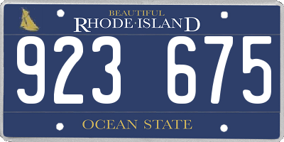 RI license plate 923675