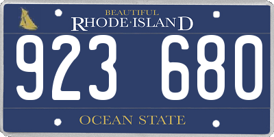 RI license plate 923680