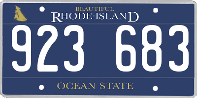 RI license plate 923683