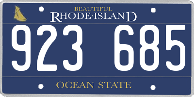 RI license plate 923685
