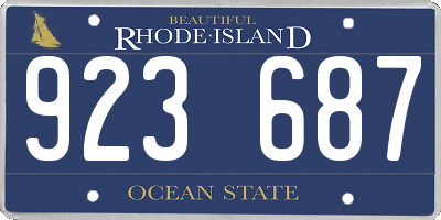 RI license plate 923687