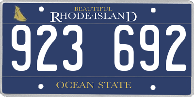 RI license plate 923692
