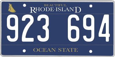 RI license plate 923694