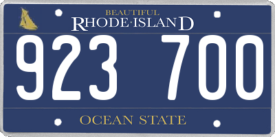 RI license plate 923700