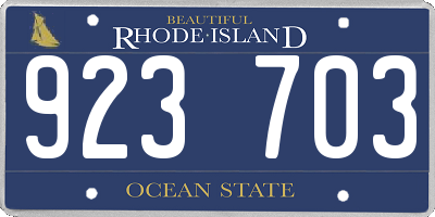 RI license plate 923703