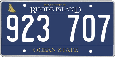 RI license plate 923707