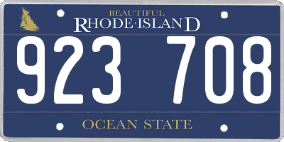 RI license plate 923708