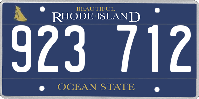RI license plate 923712