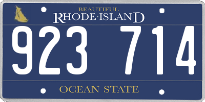 RI license plate 923714