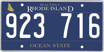 RI license plate 923716