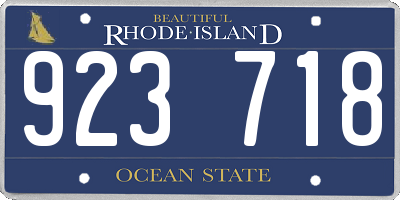 RI license plate 923718