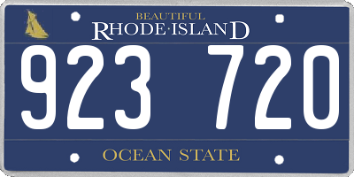 RI license plate 923720