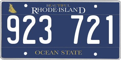 RI license plate 923721