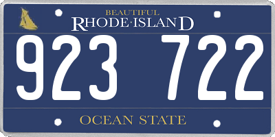 RI license plate 923722
