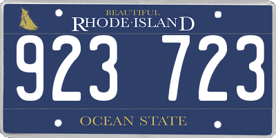 RI license plate 923723
