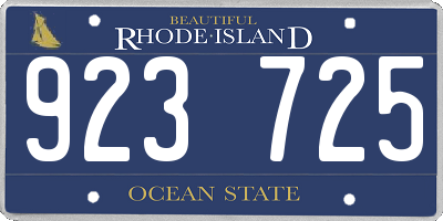 RI license plate 923725