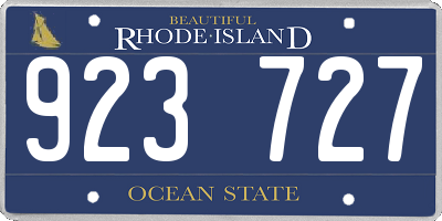 RI license plate 923727