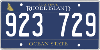 RI license plate 923729