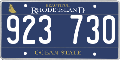 RI license plate 923730