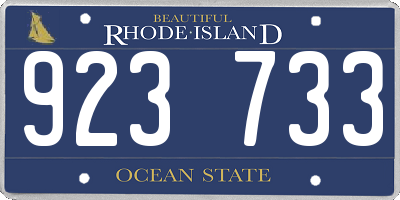 RI license plate 923733