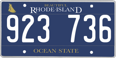 RI license plate 923736