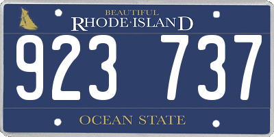 RI license plate 923737