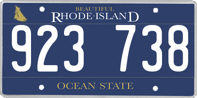RI license plate 923738