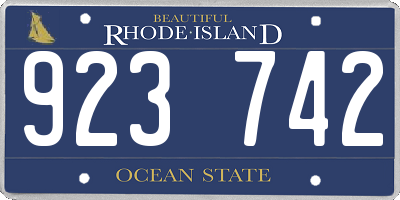 RI license plate 923742