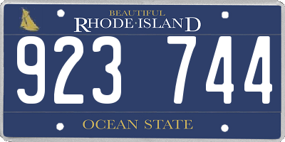 RI license plate 923744