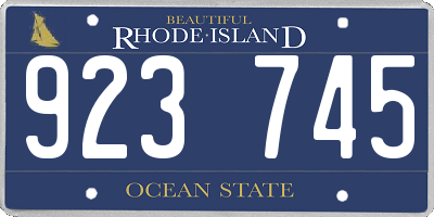 RI license plate 923745