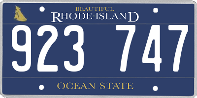 RI license plate 923747