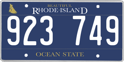 RI license plate 923749