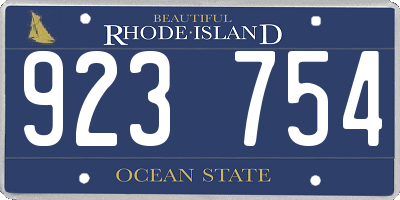 RI license plate 923754