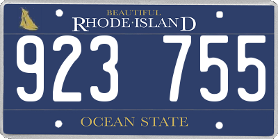 RI license plate 923755