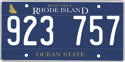 RI license plate 923757