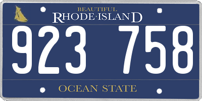 RI license plate 923758